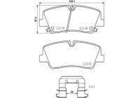 Brake pad set, disc brake 8DB 355 025-551 Hella