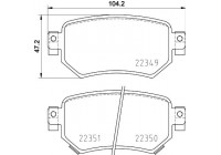 Brake pad set, disc brake 8DB 355 025-561 Hella