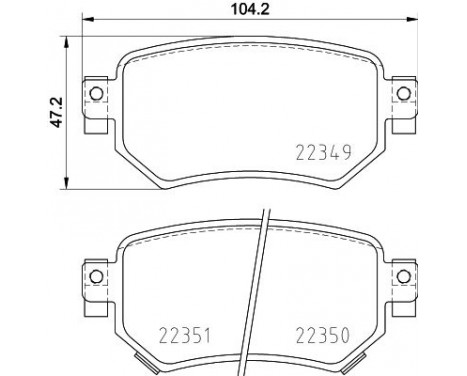 Brake pad set, disc brake 8DB 355 025-561 Hella