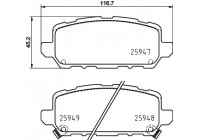 Brake pad set, disc brake 8DB 355 025-591 Hella