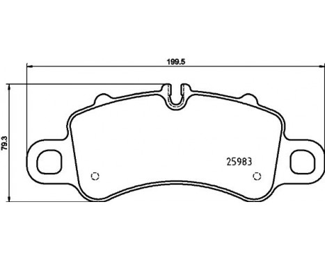 Brake pad set, disc brake 8DB 355 025-601 Hella