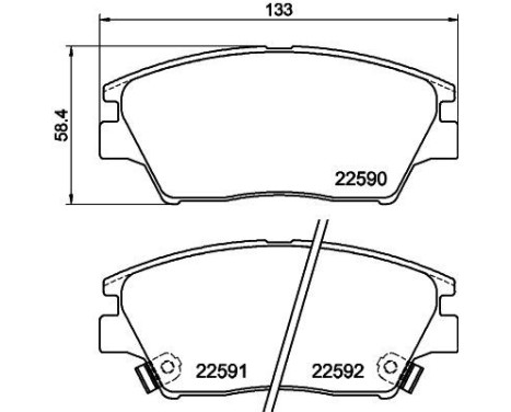Brake pad set, disc brake 8DB 355 025-741 Hella, Image 4