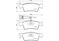 Brake pad set, disc brake 8DB 355 025-761 Hella