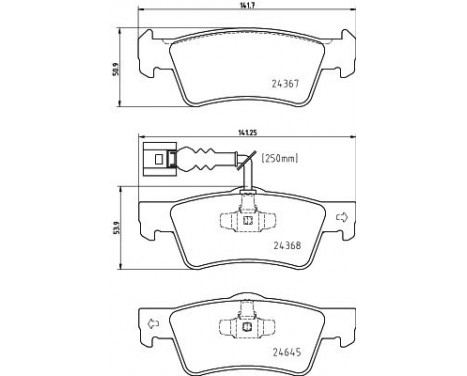 Brake pad set, disc brake 8DB 355 025-761 Hella