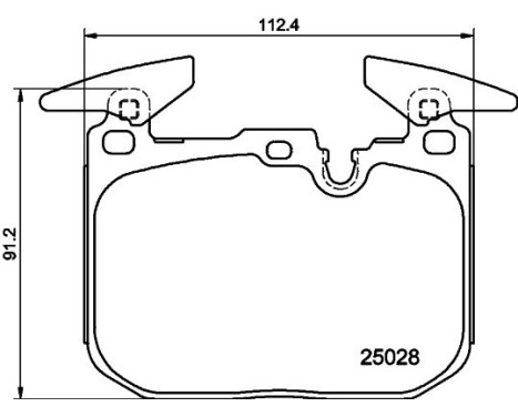 Brake pad set, disc brake 8DB 355 025-771 Hella