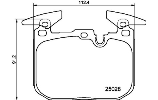 Brake pad set, disc brake 8DB 355 025-771 Hella