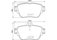 Brake pad set, disc brake 8DB 355 025-781 Hella