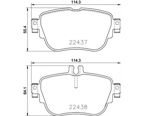 Brake pad set, disc brake 8DB 355 025-781 Hella