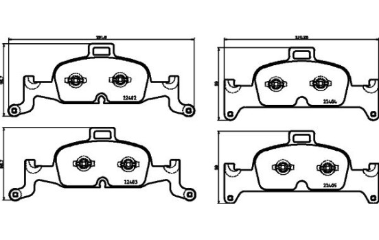 Brake pad set, disc brake 8DB 355 025-811 Hella