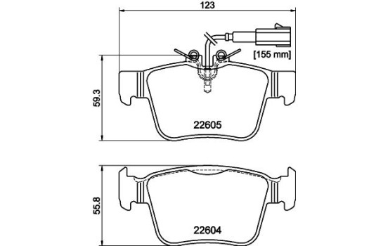 Brake pad set, disc brake 8DB 355 025-881 Hella, Image 4