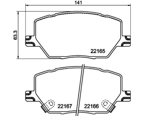 Brake pad set, disc brake 8DB 355 025-901 Hella