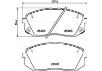 Brake pad set, disc brake 8DB 355 025-981 Hella