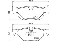 Brake pad set, disc brake 8DB 355 031-781 Hella