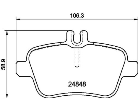 Brake pad set, disc brake 8DB 355 032-061 Hella