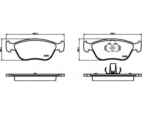 Brake pad set, disc brake 8DB 355 032-971 Hella