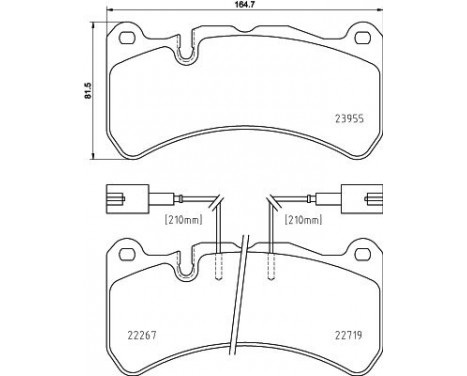 Brake pad set, disc brake 8DB 355 036-481 Hella