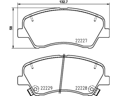 Brake pad set, disc brake 8DB 355 036-501 Hella, Image 4