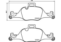 Brake pad set, disc brake 8DB 355 036-531 Hella
