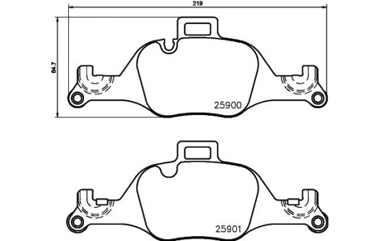 Brake pad set, disc brake 8DB 355 036-531 Hella