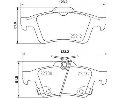 Brake pad set, disc brake 8DB 355 037-661 Hella