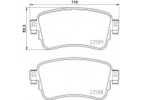 Brake pad set, disc brake 8DB 355 037-681 Hella