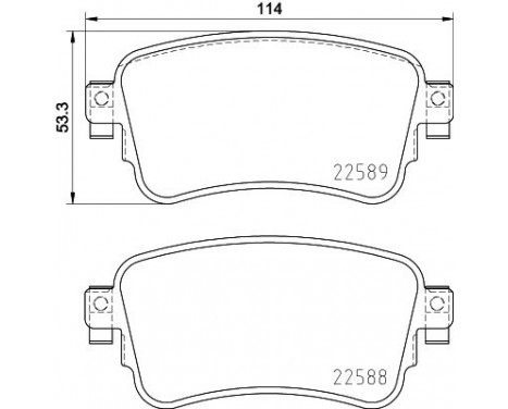 Brake pad set, disc brake 8DB 355 037-681 Hella