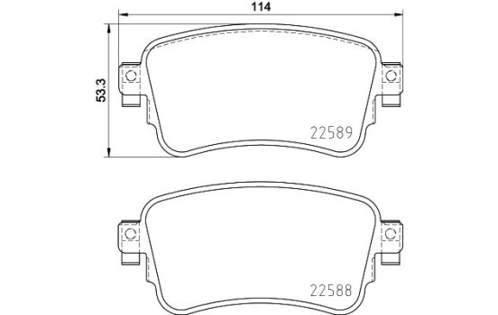 Brake pad set, disc brake 8DB 355 037-681 Hella