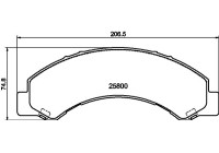 Brake pad set, disc brake 8DB 355 037-711 Hella