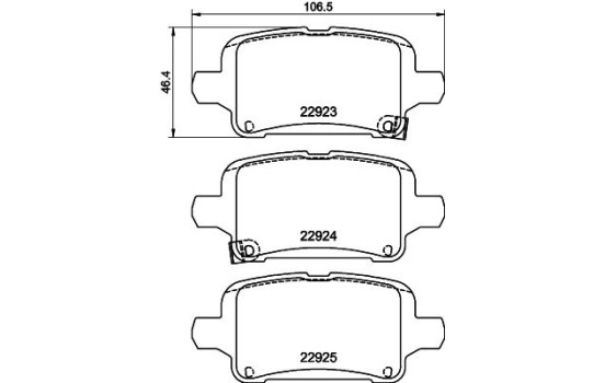 Brake pad set, disc brake 8DB 355 037-721 Hella, Image 4