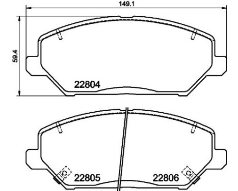 Brake pad set, disc brake 8DB 355 037-881 Hella, Image 4