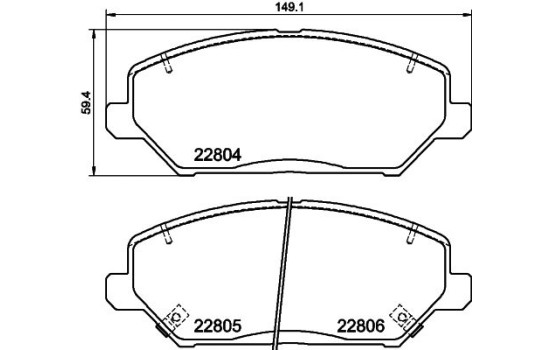 Brake pad set, disc brake 8DB 355 037-881 Hella, Image 4