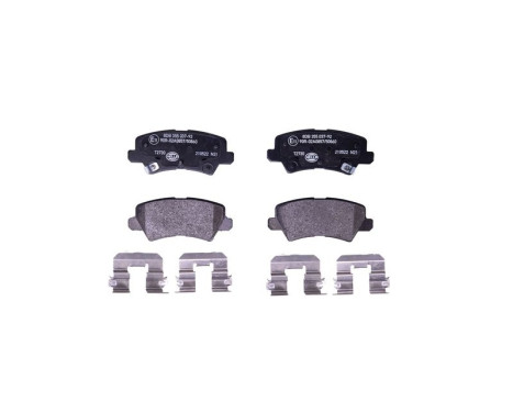 Brake pad set, disc brake 8DB 355 037-921 Hella