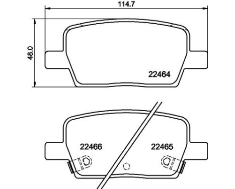Brake pad set, disc brake 8DB 355 039-081 Hella, Image 4