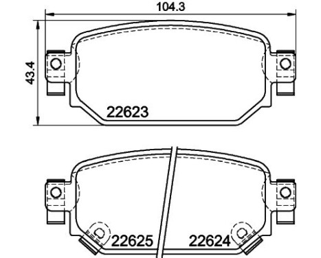 Brake pad set, disc brake 8DB 355 039-141 Hella, Image 4