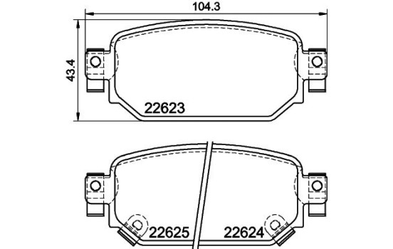 Brake pad set, disc brake 8DB 355 039-141 Hella, Image 4