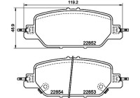 Brake pad set, disc brake 8DB 355 039-191 Hella