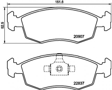 Brake pad set, disc brake 8DB 355 039-311 Hella