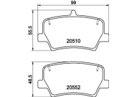 Brake pad set, disc brake 8DB 355 039-391 Hella