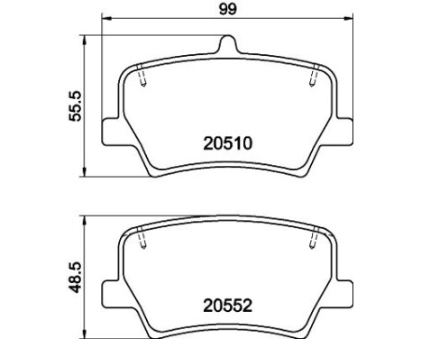 Brake pad set, disc brake 8DB 355 039-391 Hella