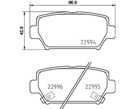 Brake pad set, disc brake 8DB 355 039-401 Hella