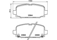 Brake pad set, disc brake 8DB 355 039-411 Hella
