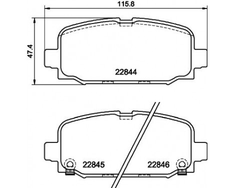 Brake pad set, disc brake 8DB 355 039-411 Hella