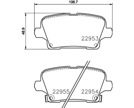 Brake pad set, disc brake 8DB 355 039-501 Hella, Image 4