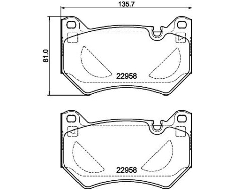 Brake pad set, disc brake 8DB 355 039-511 Hella