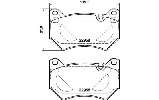 Brake pad set, disc brake 8DB 355 039-511 Hella