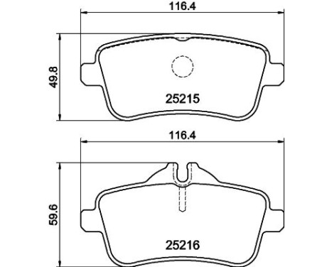 Brake pad set, disc brake 8DB 355 039-851 Hella