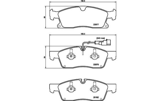 Brake pad set, disc brake 8DB 355 039-871 Hella