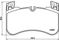 Brake pad set, disc brake 8DB 355 039-881 Hella
