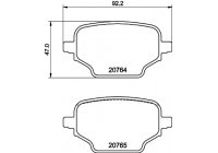 Brake pad set, disc brake 8DB 355 039-911 Hella