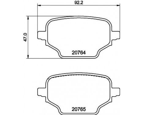 Brake pad set, disc brake 8DB 355 039-911 Hella